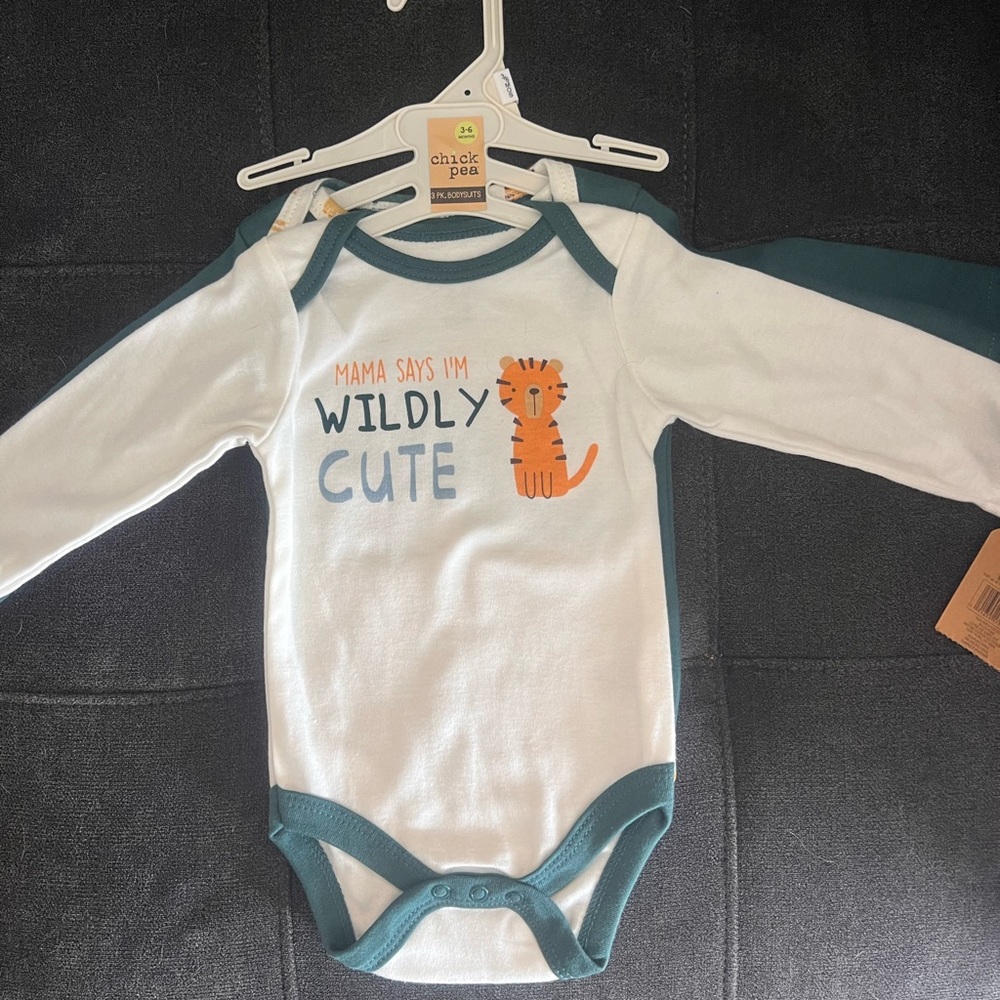Chick Pea White and Teal Kids One Piece